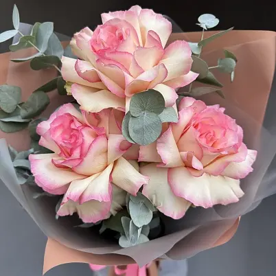 Розы XXL Французские 3 шт розовые Эсп