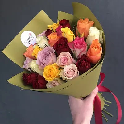 Розы Кения 25 шт микс 36 см в упаковке