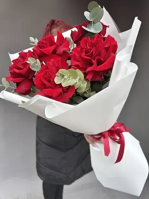 Розы XXL Французские 5 шт красные Экс