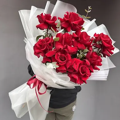 Розы XXL Французские 9 шт красные Экс