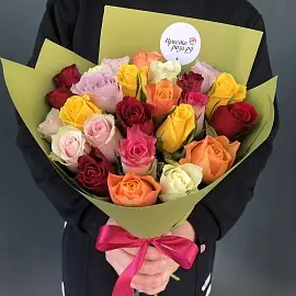 Розы Кения 23 шт микс 40 см в упаковке