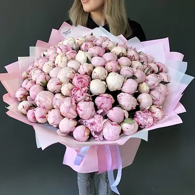 Пионы 101 шт розовые арт. 12085 уно