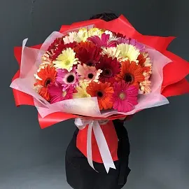 Герберы 101 шт в упаковке арт. 11783 трес