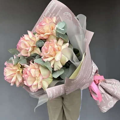 Розы XXL Французские 5 шт розовые Эсп