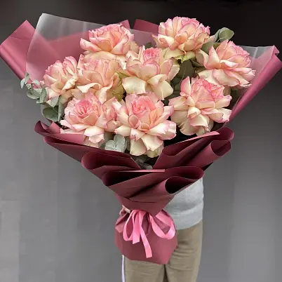 Розы XXL Французские 9 шт розовые Эсп