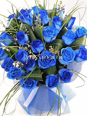 Букет из 25 синих роз БУРЖ (S4028)