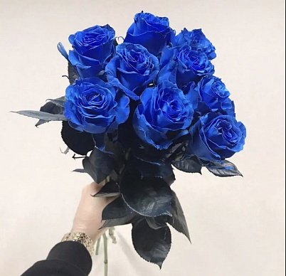 Синие розы 9 шт