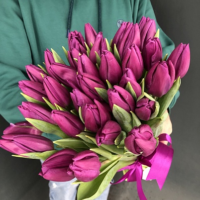 Тюльпаны 35 шт лиловые