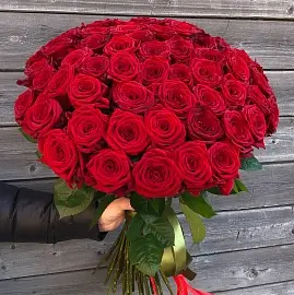 Розы Премиум 51 шт красные высота 50 см арт.11026 - Просто роза ру