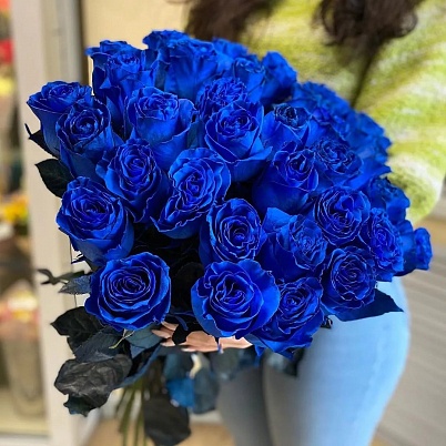 Розы синие 25 шт арт.7251