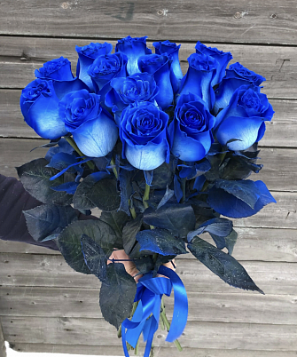 Розы синие 15 шт арт.7259