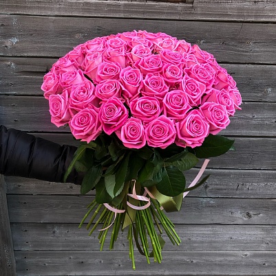 Купить Премиум розы розовые 50 см в Москве